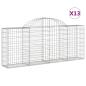 Preview: Gabionen mit Hochbogen 13 Stk. 200x30x80/100cm Verzinktes Eisen