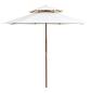 Preview: ARDEBO.de - Doppeldeck Sonnenschirm 270×270 cm Holzstange Cremeweiß