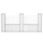Preview: Gabionenkorb U-Form Stahl 240×20×100 cm