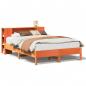 Preview: Massivholzbett mit Regal ohne Matratze Wachsbraun 150x200 cm