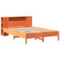 Preview: Massivholzbett mit Regal ohne Matratze Wachsbraun 150x200 cm