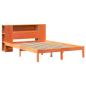 Preview: Massivholzbett mit Regal ohne Matratze Wachsbraun 150x200 cm