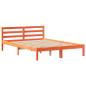 Preview: Massivholzbett mit Regal ohne Matratze Wachsbraun 150x200 cm