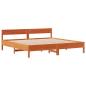 Preview: Massivholzbett mit Regal ohne Matratze Wachsbraun 180x200 cm