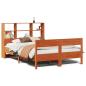 Preview: Massivholzbett mit Regal ohne Matratze Wachsbraun 140x190 cm