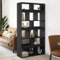Preview: ARDEBO.de - Raumteiler Schwarz 100x33x187,5 cm Holzwerkstoff