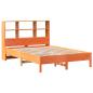 Preview: Massivholzbett mit Regal ohne Matratze Wachsbraun 160x200 cm
