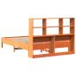 Preview: Massivholzbett mit Regal ohne Matratze Wachsbraun 160x200 cm