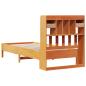 Preview: Massivholzbett mit Regal ohne Matratze Wachsbraun 75x190 cm