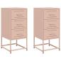 Preview: Nachttische 2 Stk. Rosa 36x39x78 cm Stahl