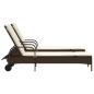 Preview: Sonnenliegen mit Auflagen 2 Stk. Braun Poly Rattan
