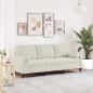Preview: ARDEBO.de - 3-Sitzer-Sofa mit Zierkissen Creme 180 cm Samt