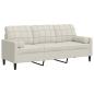 Preview: 3-Sitzer-Sofa mit Zierkissen Creme 180 cm Samt