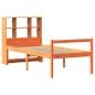 Preview: Massivholzbett mit Regal ohne Matratze Wachsbraun 75x190 cm