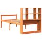 Preview: Massivholzbett mit Regal ohne Matratze Wachsbraun 75x190 cm