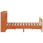 Preview: Massivholzbett mit Regal ohne Matratze Wachsbraun 135x190 cm