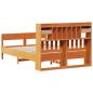 Preview: Massivholzbett mit Regal ohne Matratze Wachsbraun 135x190 cm