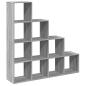 Preview: Raumteiler-Bücherregal 4 Stufen Grau Sonoma 131,5x29x131,5 cm