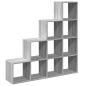 Preview: Raumteiler-Bücherregal 4 Stufen Grau Sonoma 131,5x29x131,5 cm