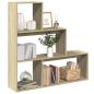 Preview: ARDEBO.de - Raumteiler-Bücherregal 3 Stufen Sonoma-Eiche 123x29x123 cm