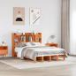 Preview: ARDEBO.de - Massivholzbett mit Regal ohne Matratze Wachsbraun 160x200 cm