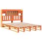 Preview: Massivholzbett mit Regal ohne Matratze Wachsbraun 160x200 cm