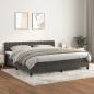 Preview: ARDEBO.de - Boxspringbett mit Matratze Dunkelgrau 200x200 cm Samt