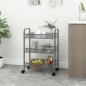 Preview: ARDEBO.de - Küchenwagen 3 Etagen Grau 46x26x64 cm Eisen