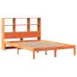 Preview: Massivholzbett mit Regal ohne Matratze Wachsbraun 140x200 cm