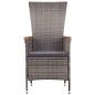 Preview: Gartenstühle 2 Stk. mit Auflagen Poly Rattan Grau