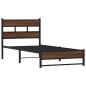 Preview: Metallbett ohne Matratze Eichen-Optik 100x200 cm