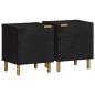 Preview: ARDEBO.de - Nachttische 2 Stk. Schwarz 40x33x46 cm Massivholz Mango