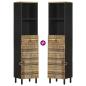 Preview: Badschrank 38x33,5x160 cm Massivholz Mango