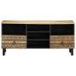 Preview: TV-Schrank Schwarz 100x33,5x46 cm Raues Mangoholz