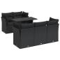Preview: 6-tlg. Garten-Sofagarnitur mit Kissen Schwarz Poly Rattan