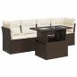 Preview: 5-tlg. Garten-Sofagarnitur mit Kissen Braun Poly Rattan