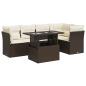 Preview: 6-tlg. Garten-Sofagarnitur mit Kissen Braun Poly Rattan