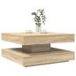 Preview: ARDEBO.de - Couchtisch 360-Grad Drehbar Sonoma-Eiche 70x70x34,5 cm