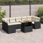 Preview: ARDEBO.de - 8-tlg. Garten-Sofagarnitur mit Kissen Schwarz Poly Rattan