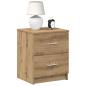Preview: ARDEBO.de - Nachttisch mit 2 Schubladen Artisan-Eiche 40x36x50 cm
