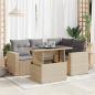 Preview: ARDEBO.de - 5-tlg. Garten-Sofagarnitur mit Kissen Beige Poly Rattan
