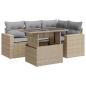 Preview: 5-tlg. Garten-Sofagarnitur mit Kissen Beige Poly Rattan