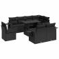 Preview: 9-tlg. Garten-Sofagarnitur mit Kissen Schwarz Poly Rattan