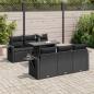 Preview: ARDEBO.de - 7-tlg. Garten-Sofagarnitur mit Kissen Schwarz Poly Rattan