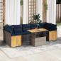 Preview: ARDEBO.de - 8-tlg. Garten-Sofagarnitur mit Kissen Grau Poly Rattan Akazie