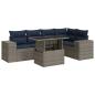 Preview: 6-tlg. Garten-Sofagarnitur mit Kissen Schwarz Poly Rattan