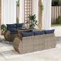 Preview: ARDEBO.de - 6-tlg. Garten-Sofagarnitur mit Kissen Grau Poly Rattan Akazie