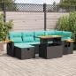 Preview: ARDEBO.de - 7-tlg. Garten-Sofagarnitur mit Kissen Braun Poly Rattan Akazie