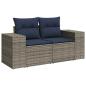 Preview: 7-tlg. Garten-Sofagarnitur mit Kissen Braun Poly Rattan Akazie