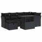 Preview: 7-tlg. Garten-Sofagarnitur mit Kissen Schwarz Poly Rattan